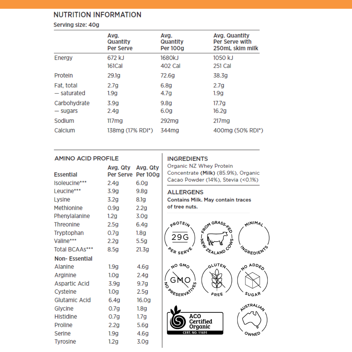 Certified Organic Whey Protein