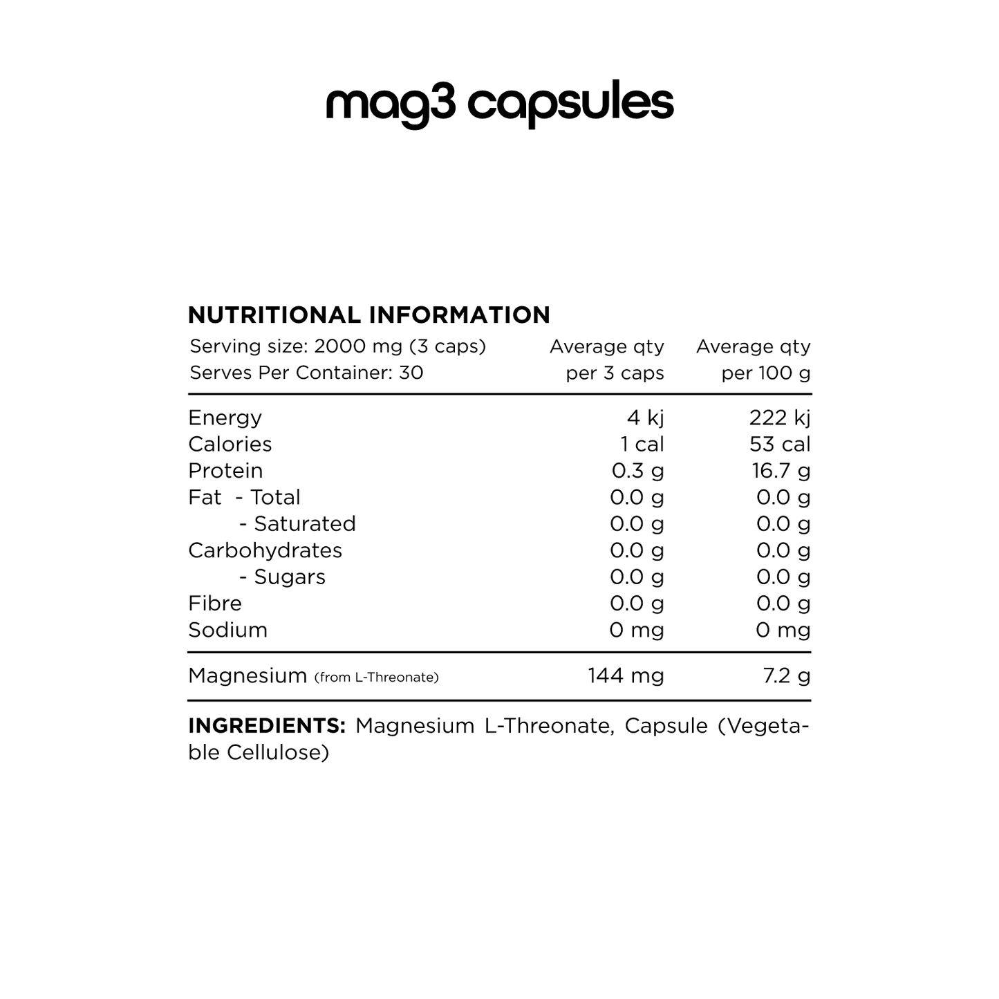 Magnesium L-Threonate (Mag3)